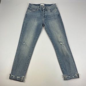 7 For All Mankind Women Size 25 Josefina Skinny Cropped Jeans Button Fly Stretch